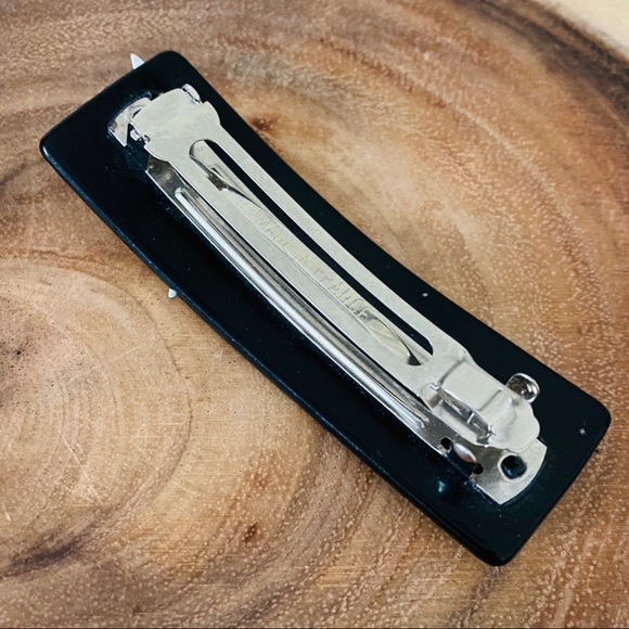 Vintage 80’s Black and Gold Star Plastic Barrette - Picture 5 of 7